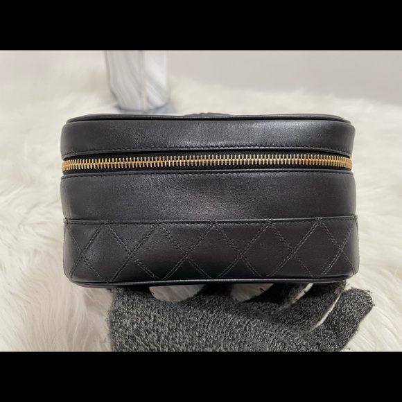 Lambskin Vanity Cosmetic Case Black #1 - Picture 4 of 16